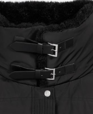 Women's Faux-Fur-Collar Zip-Front Puffer Coat