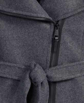 Women's Asymmetric Front-Zip Belted Coat, Exclusively at Macy's