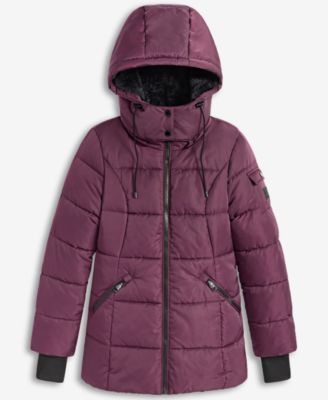 Women's Faux-Fur-Trim Hooded Puffer Coat