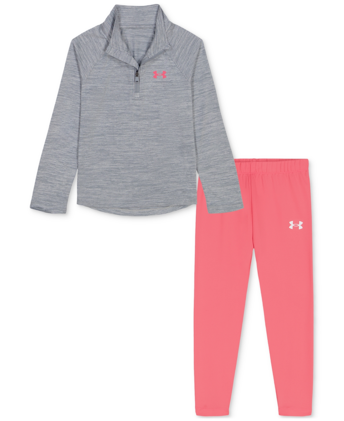 Under Armour Kids' 1/4 Zip Pullover & Leggings In Gray