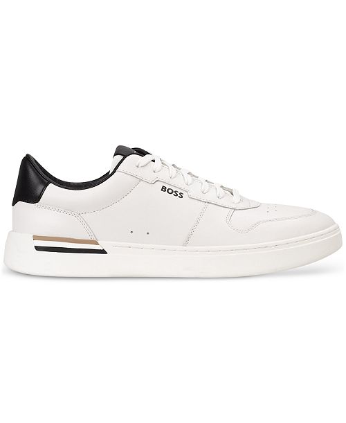 alfani BOSS by Hugo Boss Men's Clint Leather Tennis-Style Sneakers Men's Shoes