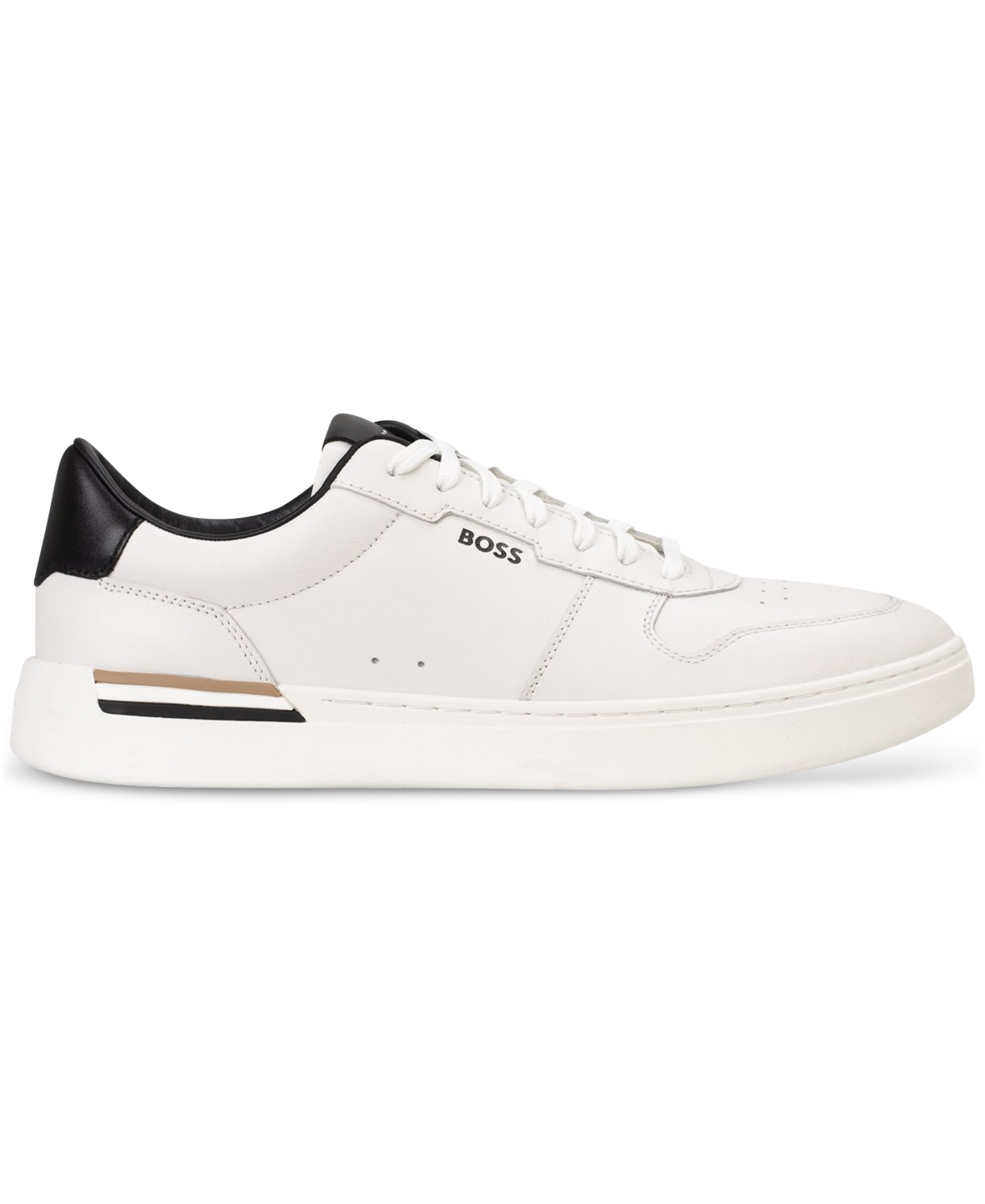 Boss by Hugo Boss Men's Clint Leather Tennis-Style Sneakers - Open White
