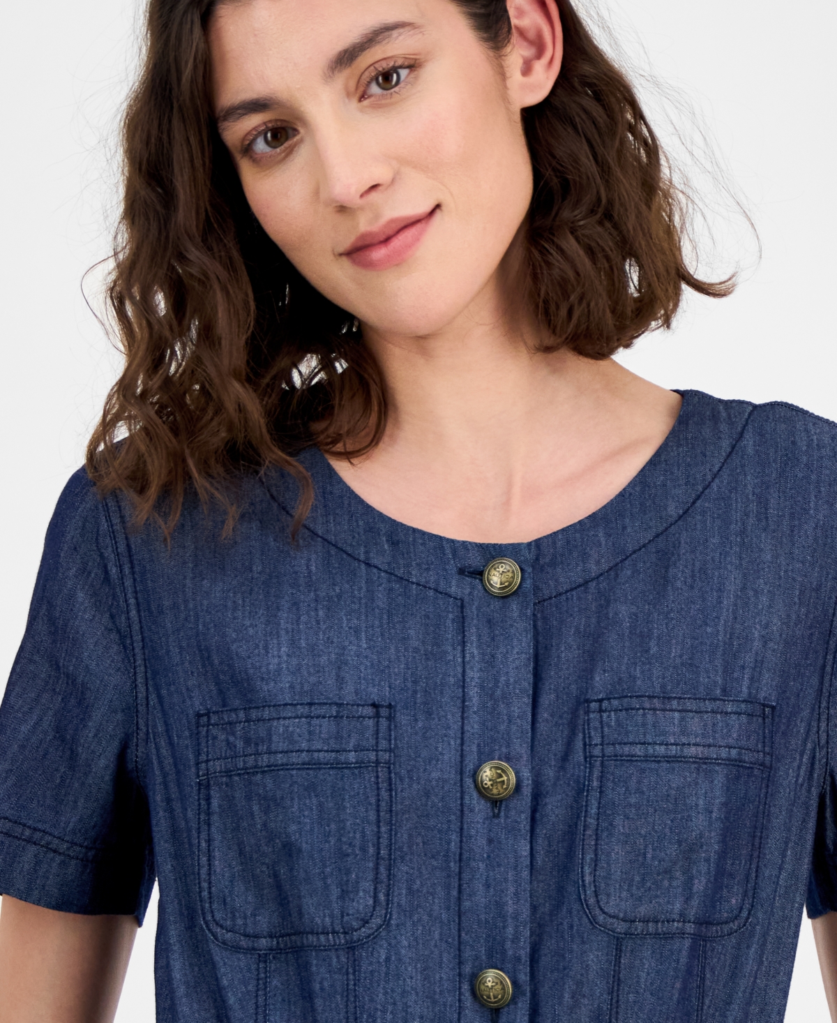 Nautica Jeans Women Denim Button-front Dress