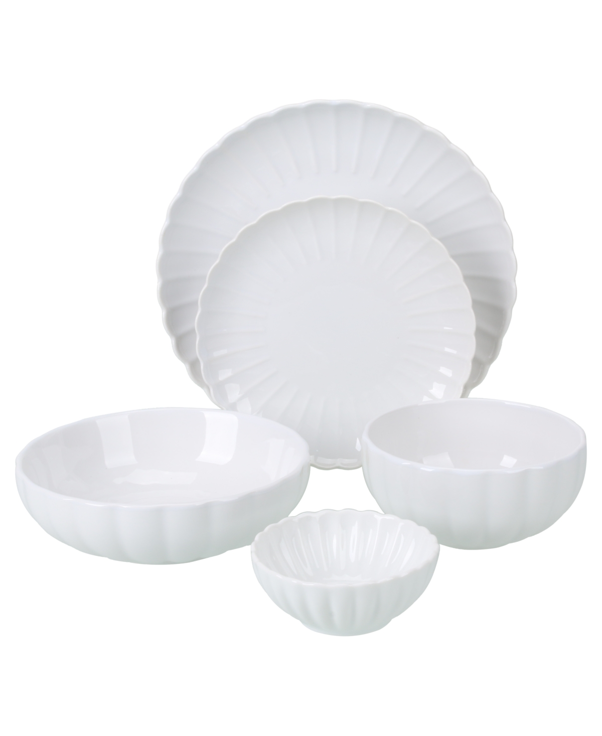 Petal 20-Pc. Dinnerware Set, Service for 4 - White