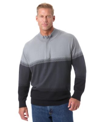 KingSize Big - Tall Quarter Zip Mock Neck Lightweight Sweater