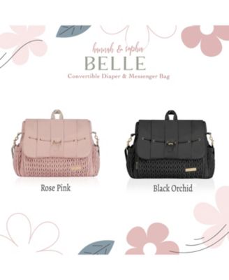 Hannah&Sophia Belle Convertible Diaper Backpack & Messenger Bag in Moonmist Blue