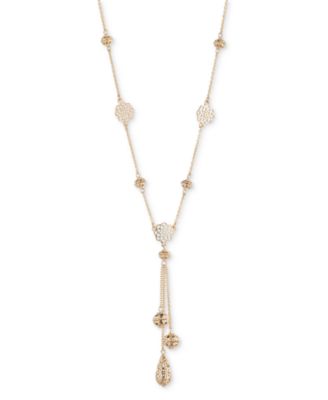 Золотое филигранное ожерелье-лариат Marchesa, удлинитель 16 дюймов + 3 дюйма
