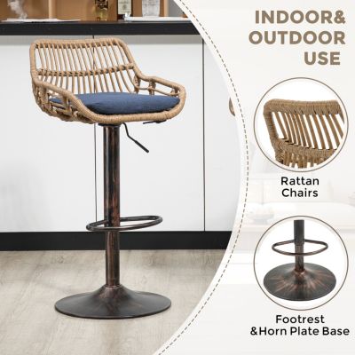 Streamdale Adjustable Bar Stools Set with Footrest