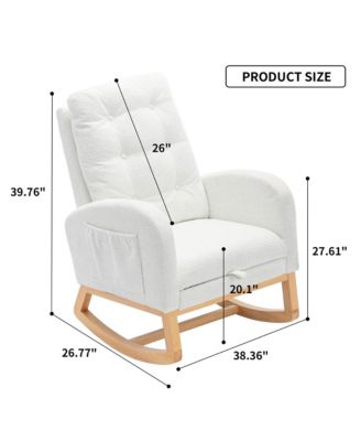 High Back Accent Rocking Chair with Footrest