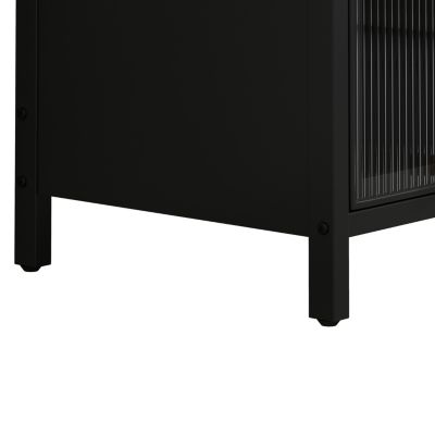 Modern Glass Door Cabinet with Multi-tier Storage (Entryway, Living Room, Bathroom, Dining Room)