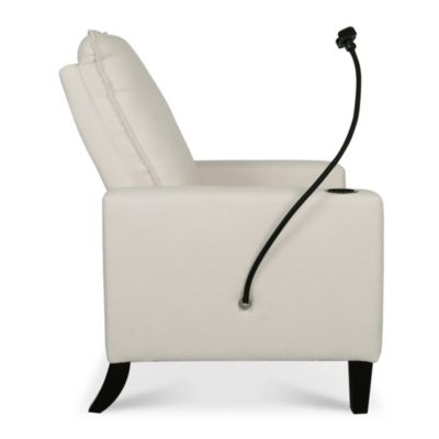 Modern Cozy Fabric Armchair with Adjustable Backrest and Storage