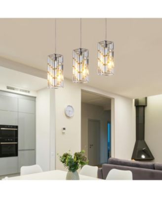 Streamdale Modern Crystal Pendant Light - 3 Pack, Adjustable Hanging Lamp