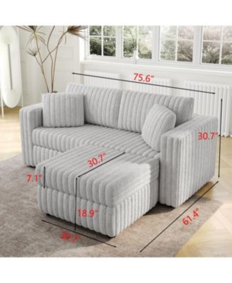 75.6" Modular Sofa w/ Lift & Ottoman