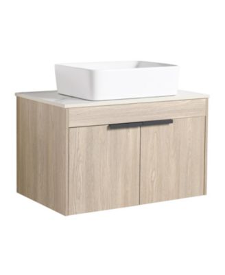 30" Modern Design Float Bathroom Vanity With Ceramic Basin Set