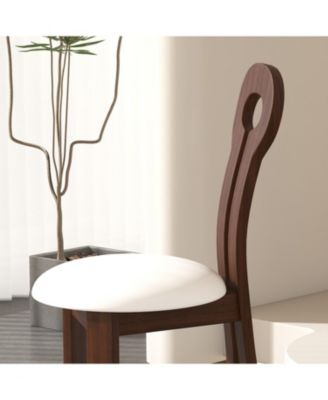 Walnut Dining Chairs (2) with Leather Cushions