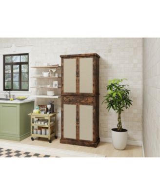 Streamdale 4 Door Cabinet with 1 Drawer, with 4 Adjustable Inner Shelves, Storage Cabinet