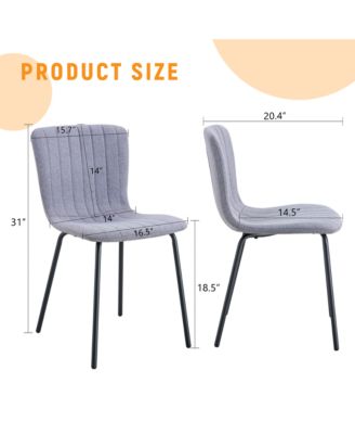 Streamdale Luxury Minimalist Dining Chairs - Set of 4, Black Metal Legs