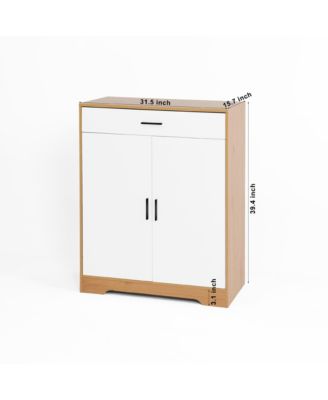 Streamdale Freestanding 4-Tier Shoe Cabinet with Drawer and Adjustable Shelves