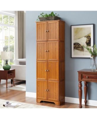 72" Storage Cabinet with Doors & Shelves, Oak(75 characters)