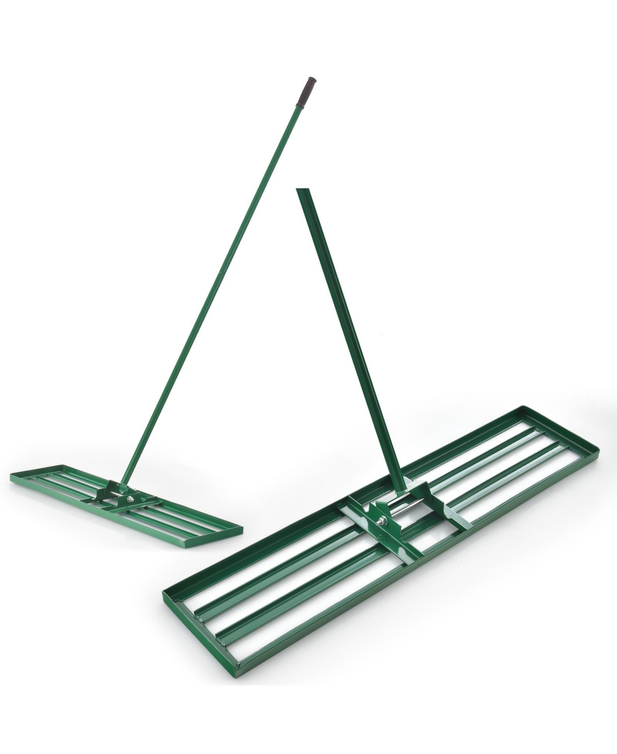 42 x 10 Inch Lawn Leveling Rake with Ergonomic Handle - Green