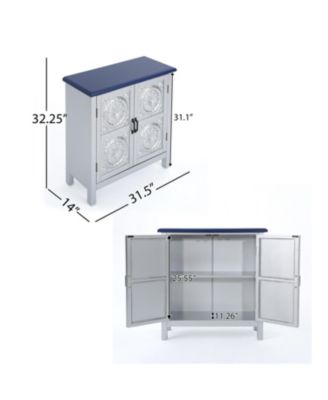 Elegant Firwood Cabinet With Carved Panels And Ample Storage