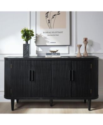 Modern Accent Cabinet with Adjustable Shelves and 4 Doors