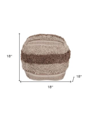 Soft Striped Pouf Ottoman for Home Accent Footrest and Extra Seating