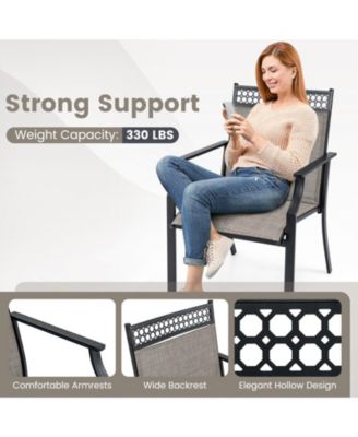 Patio Chairs Set of 2 with All Weather Breathable Fabric