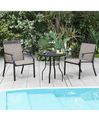 Patio Chairs Set of 2 with All Weather Breathable Fabric