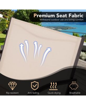 3 Piece Patio Metal Aluminum Wide Armchair and Table Set