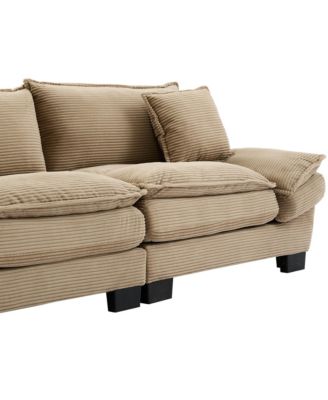 Corduroy Sofa Sleeper Couch with Pillows