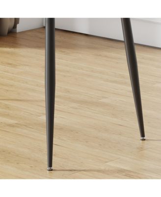 Modern 4-6 Seats Metal Legs Glass Dining Table