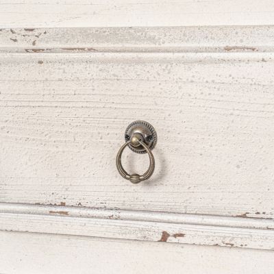 Vintage Pinewood Cabinet with Antique Cream Finish and Spacious Drawers for Timeless Appeal