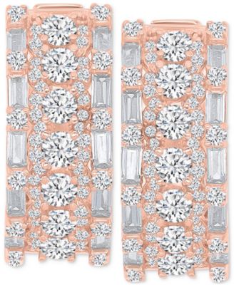 Oval Puffy Hoop Earrings in 14K Gold over Sterling Silver