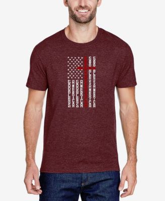 Men's Cotton/Poly Blend Word Art T-Shirt - Cross American Flag