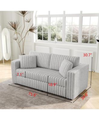 75.6" Light Gray Modular Sofa - Comfortable, Modern Design