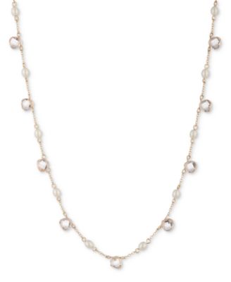 Колье-подвеска Lauren Ralph Lauren из золотистого шелка с пресноводным жемчугом, удлинитель 16 дюймов + 3 дюйма