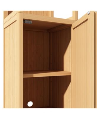 Tall & Slim Bamboo Cabinet with Shutter Door