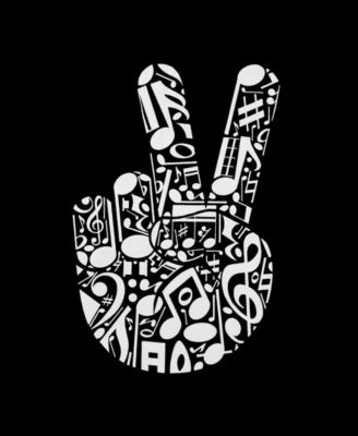 Мужская футболка с длинным рукавом LA Pop Art Peace Finger Notes Word Art