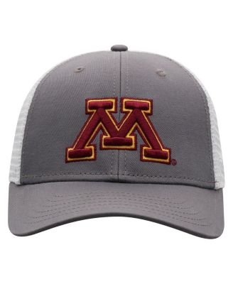 Мужская серо-белая кепка с регулируемой посадкой для дальнобойщика Minnesota Golden Gophers Victory Baseline от Top of the World