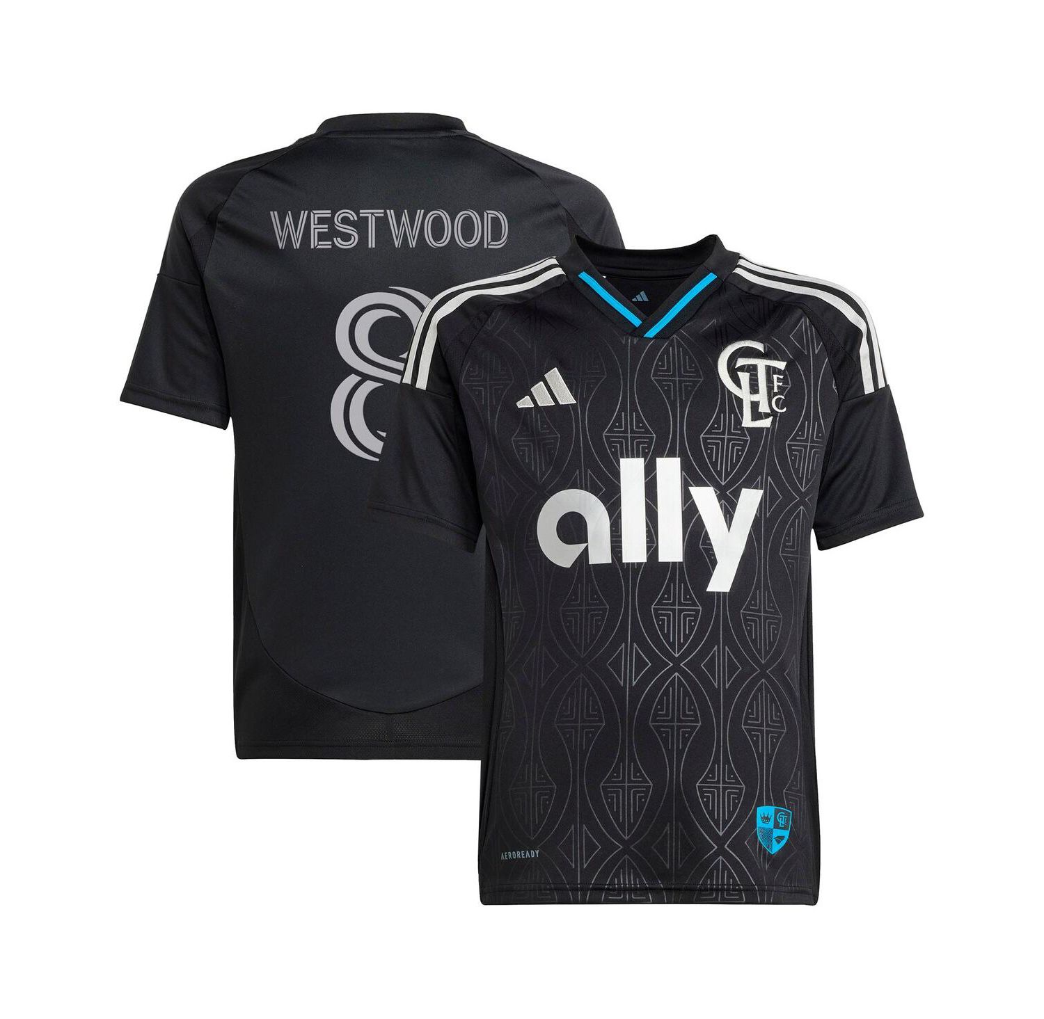 Big Boys and Girls Ashley Westwood Black Charlotte FC 2025 Fortress Kit Replica Player Jersey
