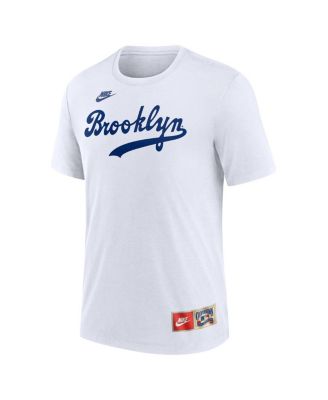 Мужская футболка Nike Jackie Robinson White Brooklyn Dodgers Cooperstown Collection с надписью и номером в трех сочетаниях от Nike.