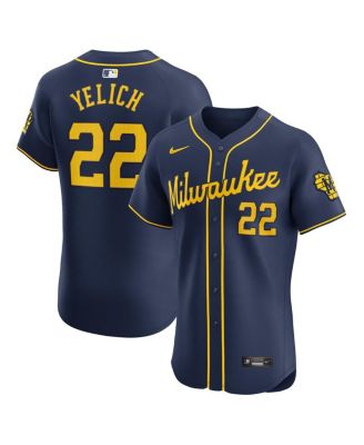 Nike - Men's Christian Yelich Navy Milwaukee Brewers Alternate Home Elite Player Jersey