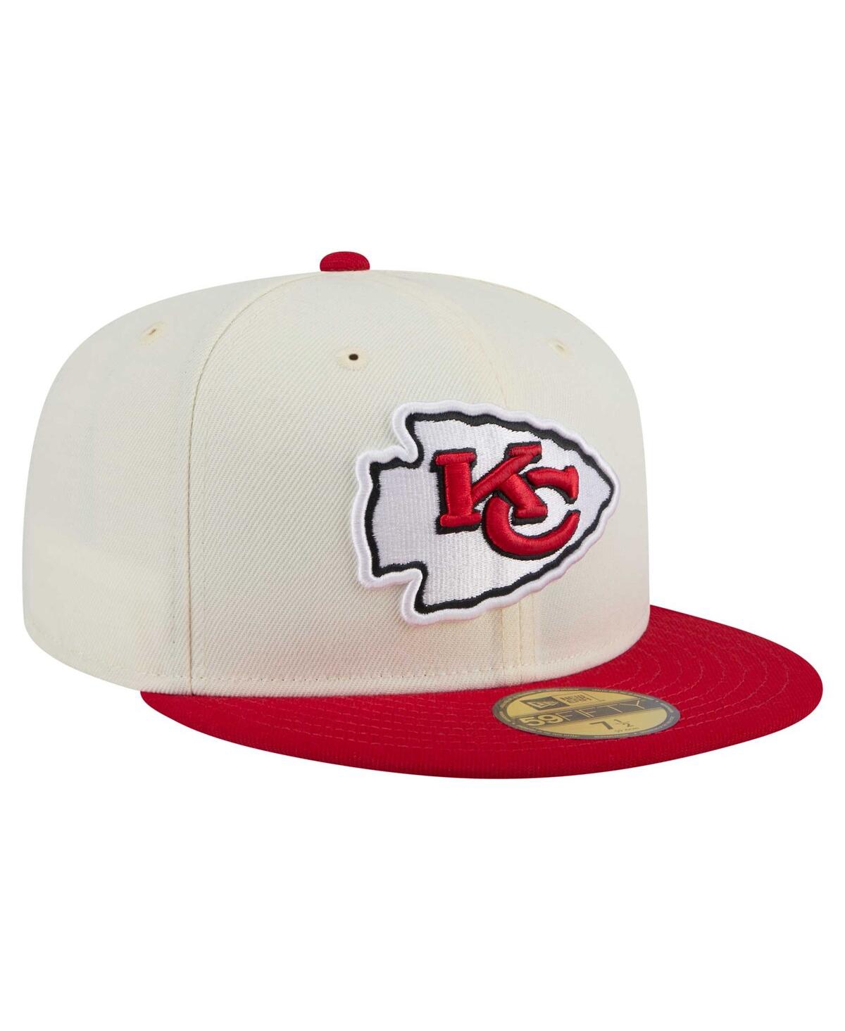 New Era Men's White/red Kansas City Chiefs Main 59fifty Fitted Hat