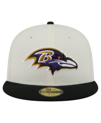 Мужская белая/черная приталенная шляпа Baltimore Ravens Main 59 размера 