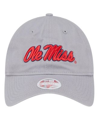 Женская серая шляпа Ole Miss Rebels с логотипом New Era, регулируемая на 9 дюймов