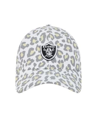 Женская белая шляпа New Era Las Vegas Raiders Active Leopard с регулируемой длиной 92 см.
