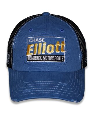 Спортивная мужская и женская шапка с регулируемой посадкой Chase Elliott Vintage Patch Trucker для мужчин и женщин, украшенная клетчатым флагом.
