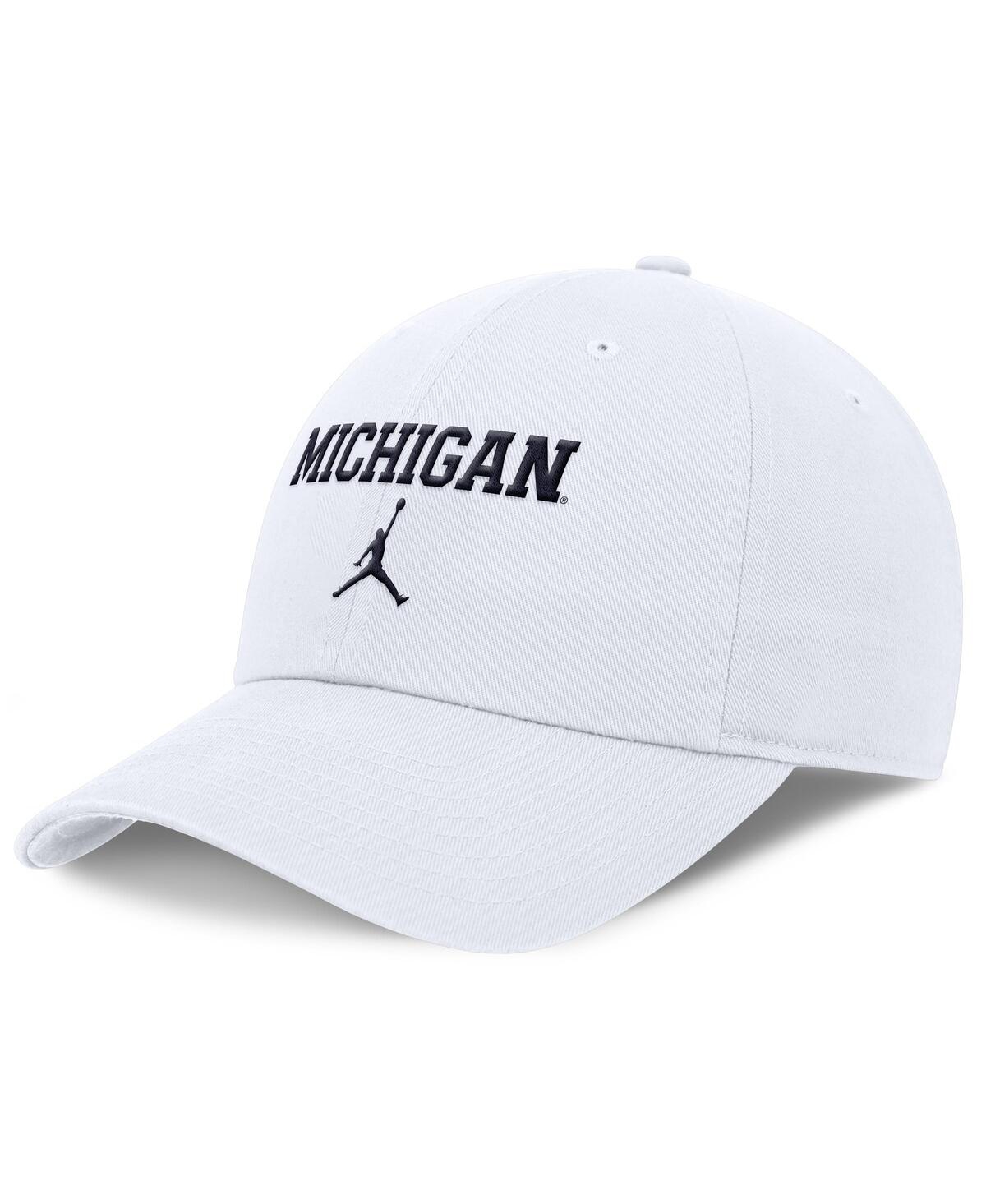 JORDAN MEN'S WHITE MICHIGAN WOLVERINES CLUB TRI-GLIDE ADJUSTABLE HAT 