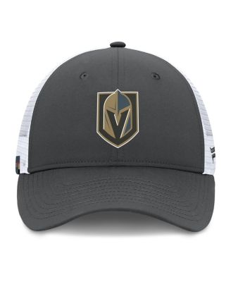 Мужская серая/белая кепка дальнобойщика Fanatics Vegas Golden Knights Authentic Pro Simple Rink с регулируемой посадкой